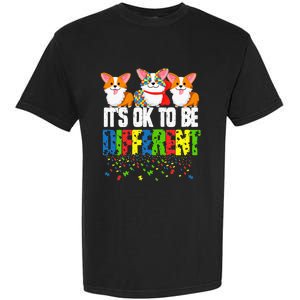 Autism Awareness Day Corgi It's Ok To Be Different Garment-Dyed Heavyweight T-Shirt