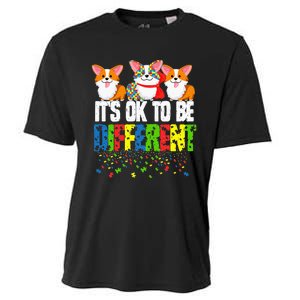 Autism Awareness Day Corgi It's Ok To Be Different Cooling Performance Crew T-Shirt