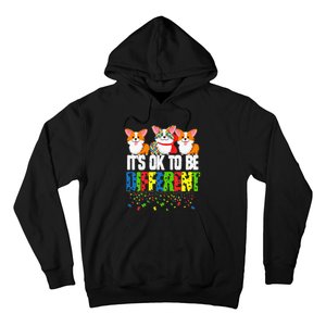 Autism Awareness Day Corgi It's Ok To Be Different Hoodie