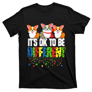 Autism Awareness Day Corgi It's Ok To Be Different T-Shirt