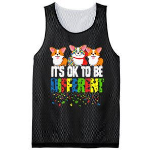 Autism Awareness Day Corgi It's Ok To Be Different Mesh Reversible Basketball Jersey Tank