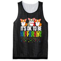 Autism Awareness Day Corgi It's Ok To Be Different Mesh Reversible Basketball Jersey Tank