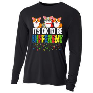 Autism Awareness Day Corgi It's Ok To Be Different Cooling Performance Long Sleeve Crew