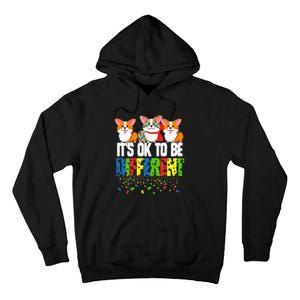 Autism Awareness Day Corgi It's Ok To Be Different Tall Hoodie