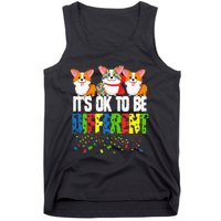 Autism Awareness Day Corgi It's Ok To Be Different Tank Top