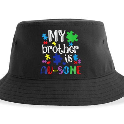 Autism Awareness Day My Brother Is Awesome Sister Autistic Sustainable Bucket Hat