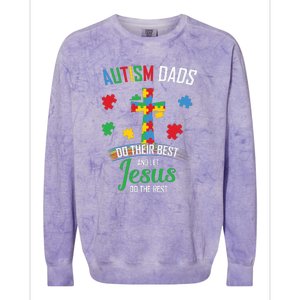 Autism Awareness Dads Do Their Best Jesus Do Rest Cross Puzzle Colorblast Crewneck Sweatshirt