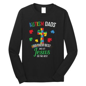 Autism Awareness Dads Do Their Best Jesus Do Rest Cross Puzzle Long Sleeve Shirt