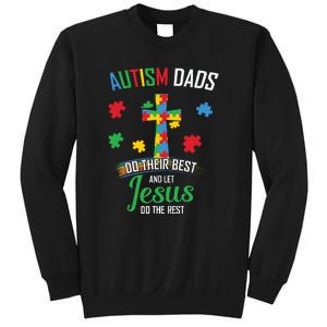 Autism Awareness Dads Do Their Best Jesus Do Rest Cross Puzzle Sweatshirt