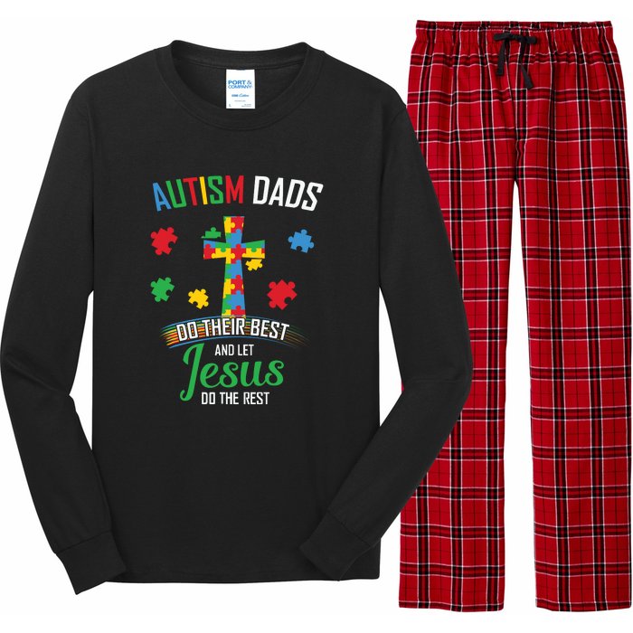 Autism Awareness Dads Do Their Best Jesus Do Rest Cross Puzzle Long Sleeve Pajama Set