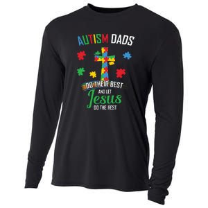 Autism Awareness Dads Do Their Best Jesus Do Rest Cross Puzzle Cooling Performance Long Sleeve Crew