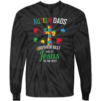 Autism Awareness Dads Do Their Best Jesus Do Rest Cross Puzzle Tie-Dye Long Sleeve Shirt