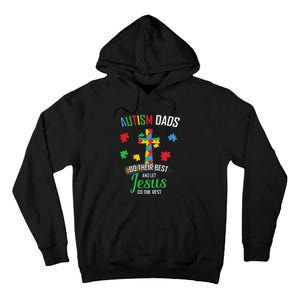 Autism Awareness Dads Do Their Best Jesus Do Rest Cross Puzzle Tall Hoodie