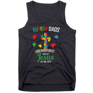 Autism Awareness Dads Do Their Best Jesus Do Rest Cross Puzzle Tank Top