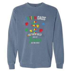 Autism Awareness Dads Do Their Best Jesus Do Rest Cross Puzzle Garment-Dyed Sweatshirt