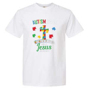 Autism Awareness Dads Do Their Best Jesus Do Rest Cross Puzzle Garment-Dyed Heavyweight T-Shirt