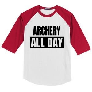 Archery All Day Funny Archer Gift Kids Colorblock Raglan Jersey