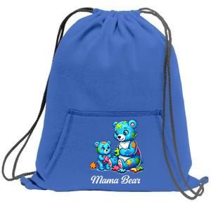 Autism Awareness Day 2024 Mama Bear Mom Autistic Cute Gift Sweatshirt Cinch Pack Bag