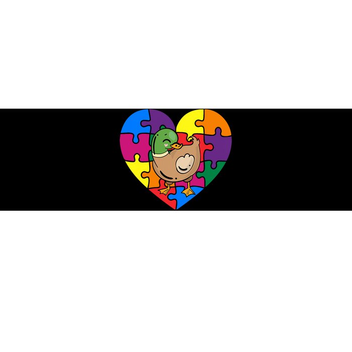 Autism Awareness Duck Heart ValentineS Day Puzzle Piece Bumper Sticker