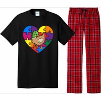 Autism Awareness Duck Heart ValentineS Day Puzzle Piece Pajama Set