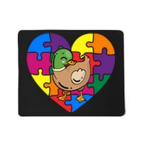 Autism Awareness Duck Heart ValentineS Day Puzzle Piece Mousepad