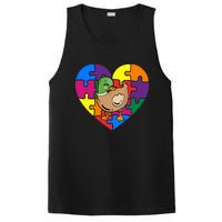 Autism Awareness Duck Heart ValentineS Day Puzzle Piece PosiCharge Competitor Tank