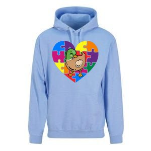 Autism Awareness Duck Heart ValentineS Day Puzzle Piece Unisex Surf Hoodie