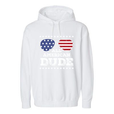 All American Dude Matching Family 4th Of July Great Gift Garment-Dyed Fleece Hoodie