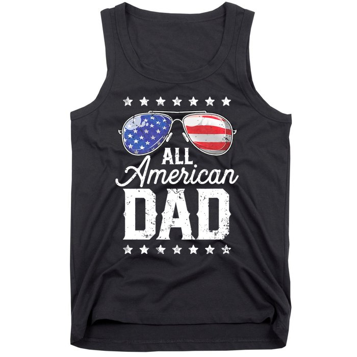 All American Dad 4th Of July FatherS Day Sunglasses Family Tank Top