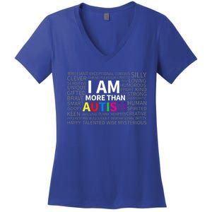 Autism Awareness Day I Am More Than Autism Cute Gift Women's V-Neck T-Shirt