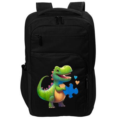 Autism Awareness Dinosaur Puzzle Piece Love Autistic Support Impact Tech Backpack