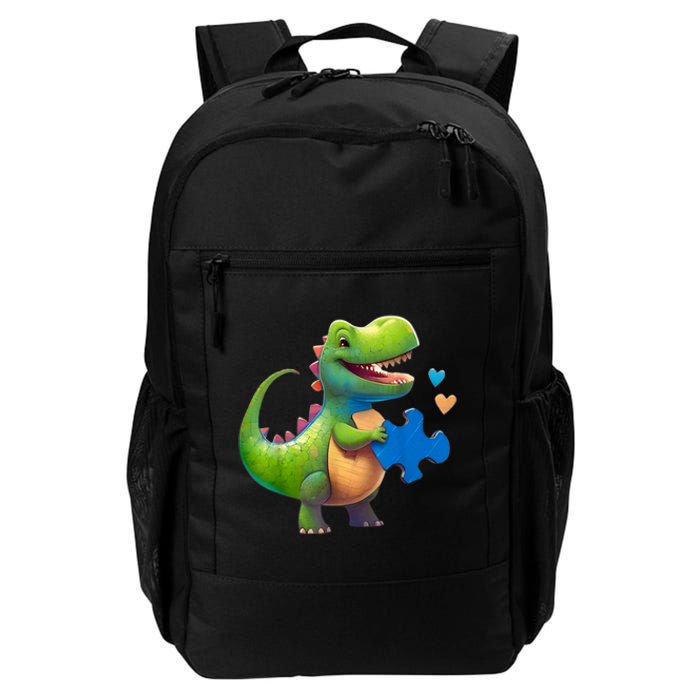 Autism Awareness Dinosaur Puzzle Piece Love Autistic Support Daily Commute Backpack