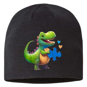 Autism Awareness Dinosaur Puzzle Piece Love Autistic Support Sustainable Beanie