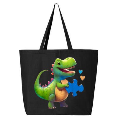 Autism Awareness Dinosaur Puzzle Piece Love Autistic Support 25L Jumbo Tote