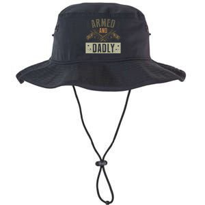 Armed And Dadly Funny Deadly Father For Father's Day Legacy Cool Fit Booney Bucket Hat