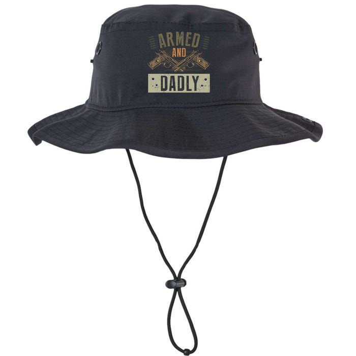 Armed And Dadly Funny Deadly Father For Father's Day Legacy Cool Fit Booney Bucket Hat