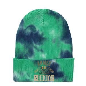 Armed And Dadly Funny Deadly Father For Father's Day Tie Dye 12in Knit Beanie