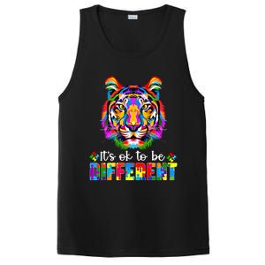 Autism Awareness Day ItS Ok To Be Different Colorful Tiger Meaningful Gift PosiCharge Competitor Tank