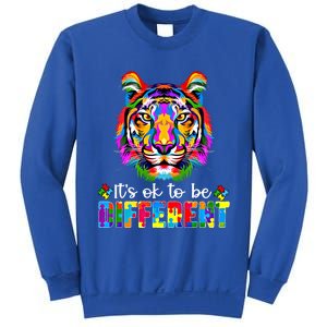 Autism Awareness Day ItS Ok To Be Different Colorful Tiger Meaningful Gift Sweatshirt