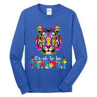 Autism Awareness Day ItS Ok To Be Different Colorful Tiger Meaningful Gift Tall Long Sleeve T-Shirt