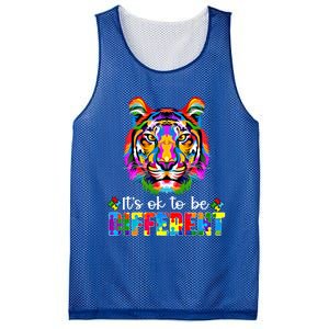 Autism Awareness Day ItS Ok To Be Different Colorful Tiger Meaningful Gift Mesh Reversible Basketball Jersey Tank