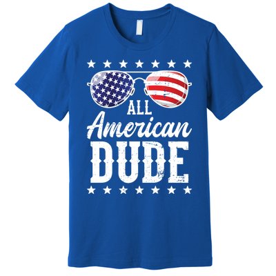 All American Dude Sunglasses Family Matching 4th Of July Gift Premium T-Shirt