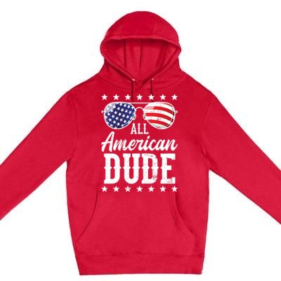 All American Dude Sunglasses Family Matching 4th Of July Gift Premium Pullover Hoodie