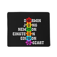 Autism Awareness Darwin Jung Newton Einstein Edison Mozart Mousepad
