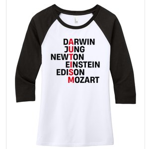 Autism Awareness Darwin Jung Newton Einstein Edison Mozart Women's Tri-Blend 3/4-Sleeve Raglan Shirt