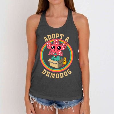 Adopt A Demodog Cute Funny Dogs Lovers Women's Knotted Racerback Tank