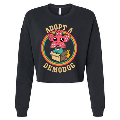 Adopt A Demodog Cute Funny Dogs Lovers Cropped Pullover Crew