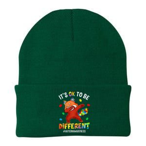 Autism Awareness Dabbing Red Panda It's Ok To Be Different Knit Cap Winter Beanie