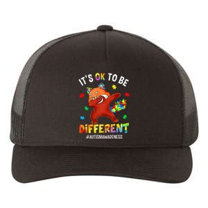 Autism Awareness Dabbing Red Panda It's Ok To Be Different Yupoong Adult 5-Panel Trucker Hat