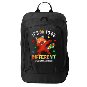 Autism Awareness Dabbing Red Panda It's Ok To Be Different City Backpack